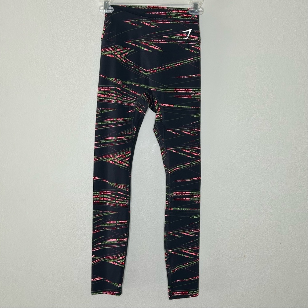 Gymshark Dreamy Leggings Pink And Green Neon Logo Size Small